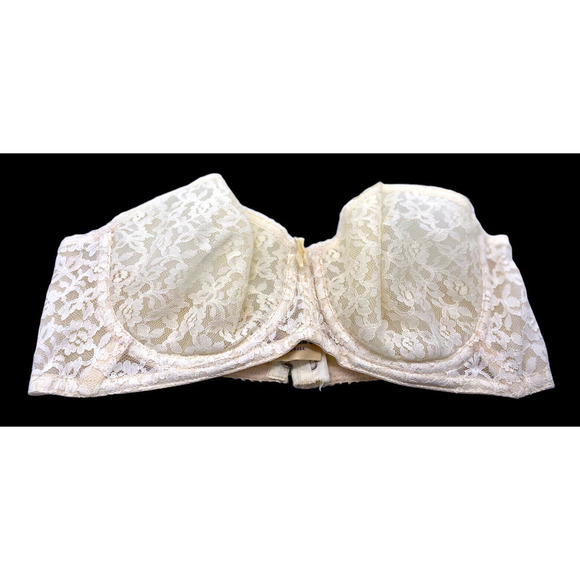 Vintage Warners Bra Strapless White Lace 60s 70s 34 35 USA Made Pretty - Picture 1 of 4